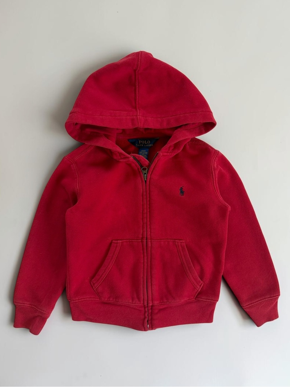 POLO RALPH LAUREN Red Classic Hooded Zip Up Sweatshirt